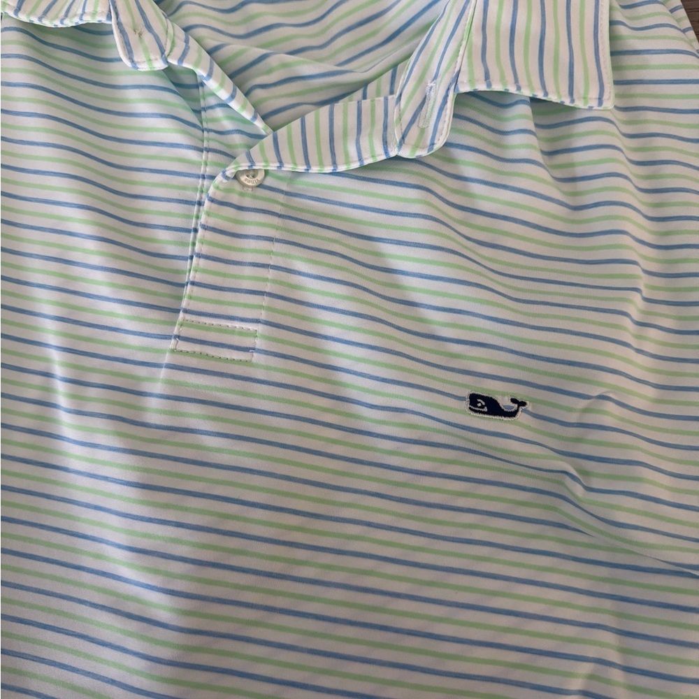 Striped Polo Shirt with Vinyard vines Logo